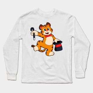 Tiger as Gentleman with Hat Long Sleeve T-Shirt